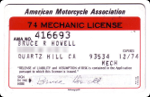 My AMA license front